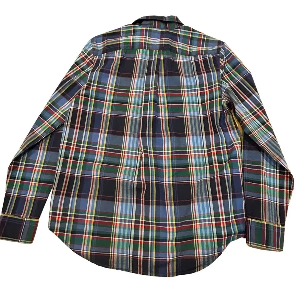Ralph Lauren Youth Blue Plaid Button Up Shirt L (14/16)